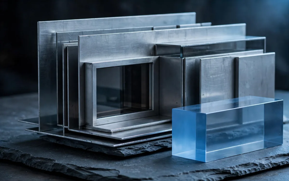 Conceptual metal and glass composition for security practices and limits